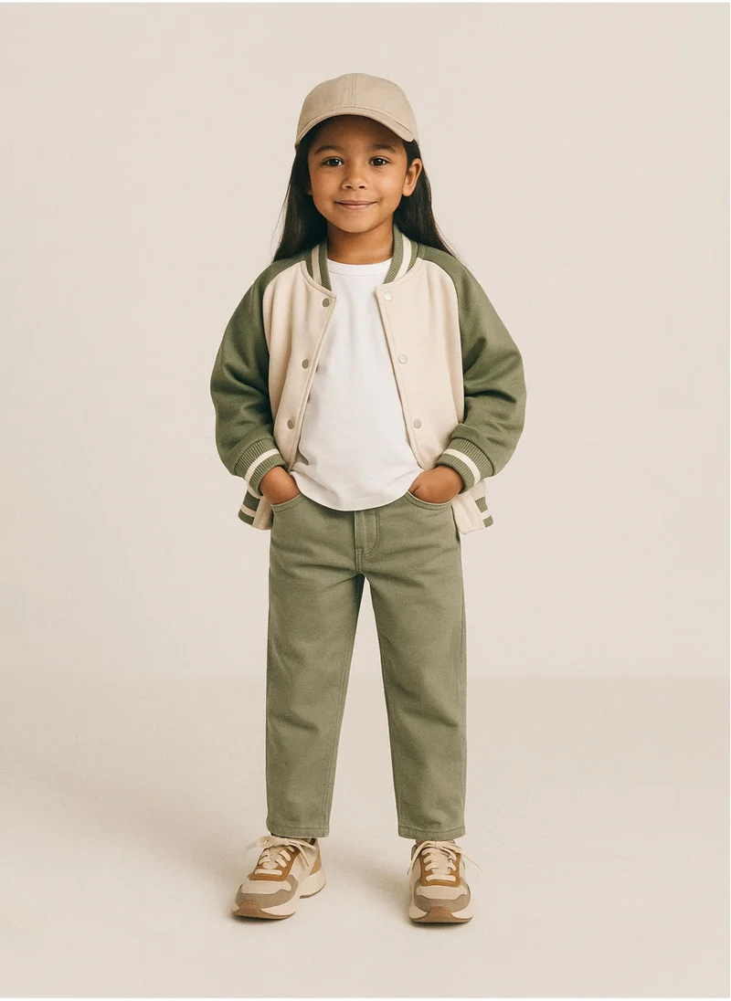 مينوتي Kids Girls Twill Mom Fit Trousers