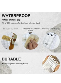 Excefore Waterproof Notebook Pocket Pads 3 X 5 Spiral Memo Paper Notepad Waterproof Pad Black Note Book 3 Pack  - Image 2