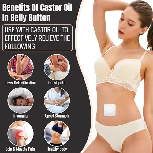 Pedobi 30Pcs Castor Oil Pack Wrap, Castor Oil Patches for Belly Button, Highly Absorbent Self-Adhesive Organic Cotton, No Wash, Easy to Use(Oil Not Included) - Image 2