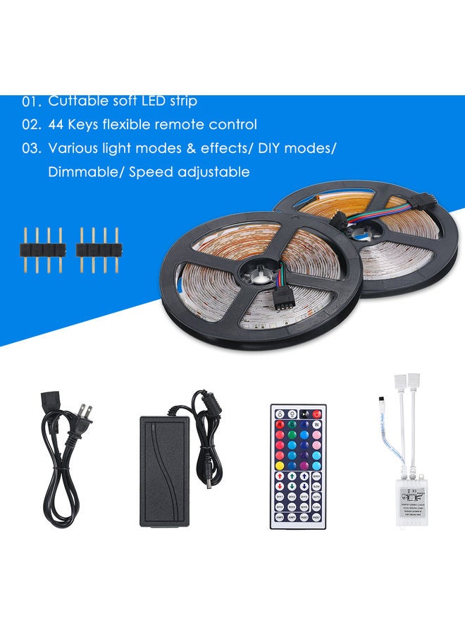 Loquat REBUY Waterproof RGB Remote Control Color Changing 5 Meters LED Strip Light multicolour 19.00 x 6.00 x 19.00cm - Image 2