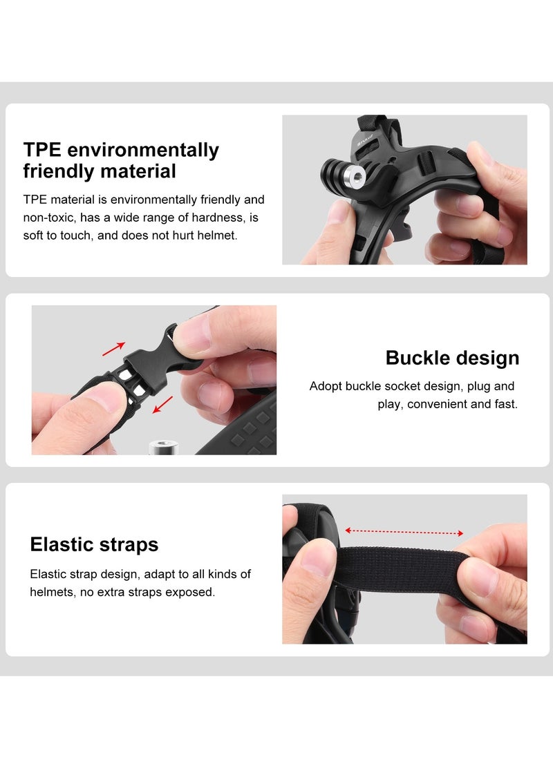 PULUZ Motorcycle Helmet Chin Strap Mount Holder Fixing Bracket Camera Accessoriesfor GoPro, DJI Osmo Action and Other Action Cameras  - Image 4