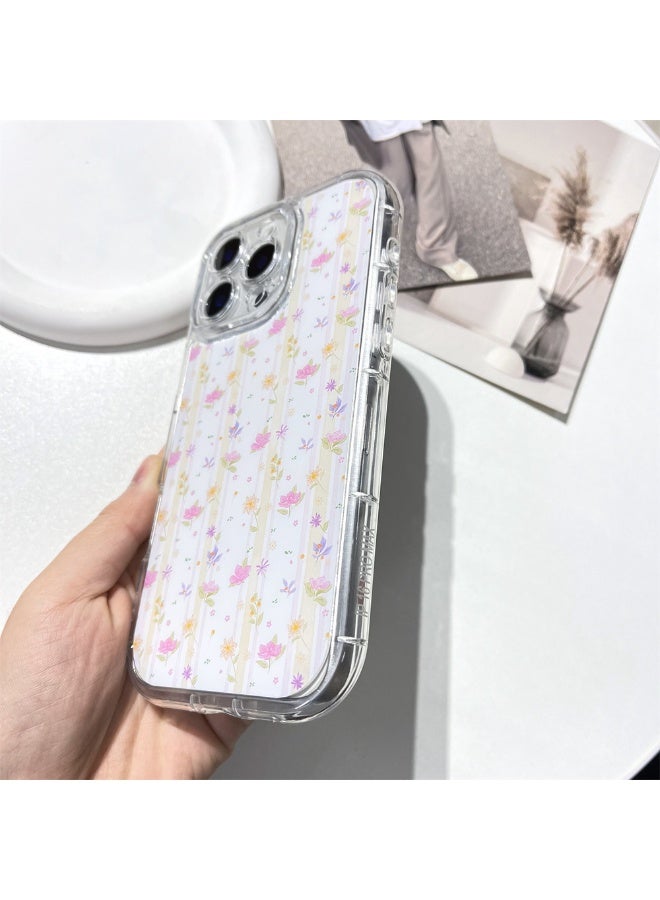 NIBEMINENT Romantic Flowers Protective TPU Case Cover For iPhone 16 Pro Max Clear - Image 2