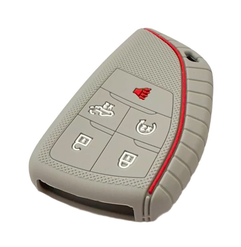 REPROTECTING Silicone Rubber Key Fob Cover Compatible with 2026-2022 Chevy Chevrolet Silverado 1500 GMC Sierra 1500, 2026-2024 Silverado Sierra 2500HD 3500HD (Black Grey) - Image 5