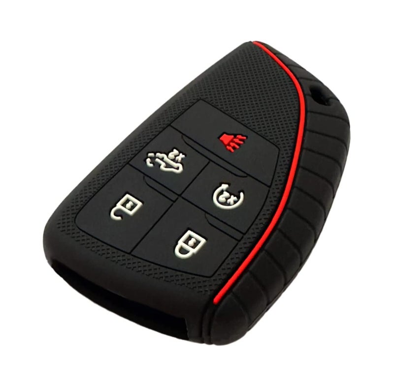 REPROTECTING Silicone Rubber Key Fob Cover Compatible with 2026-2022 Chevy Chevrolet Silverado 1500 GMC Sierra 1500, 2026-2024 Silverado Sierra 2500HD 3500HD (Black Grey) - Image 4