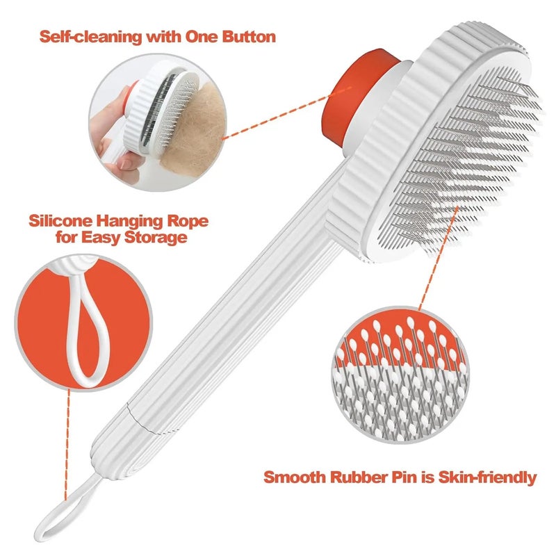 Y&D Cartoon Style Dog Slicker Brush - Soft Pin Stainless Steel Pet Grooming Brush for Gentle Hair Removal & Relaxing Massages (Brushes) - Image 2