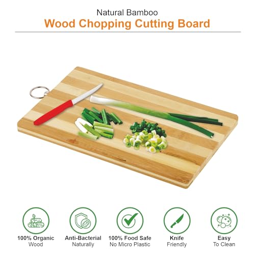Prabha Large Natural Bamboo Wood Chopping Cutting Board for Kitchen Vegetables, Chopper Board, Fruits & Cheese, BPA Free, Eco-Friendly, Anti-Microbial, Size: 32 cm - Image 4