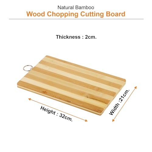 Prabha Large Natural Bamboo Wood Chopping Cutting Board for Kitchen Vegetables, Chopper Board, Fruits & Cheese, BPA Free, Eco-Friendly, Anti-Microbial, Size: 32 cm - Image 2