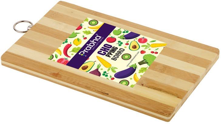Prabha Large Natural Bamboo Wood Chopping Cutting Board for Kitchen Vegetables, Chopper Board, Fruits & Cheese, BPA Free, Eco-Friendly, Anti-Microbial, Size: 32 cm - Image 1