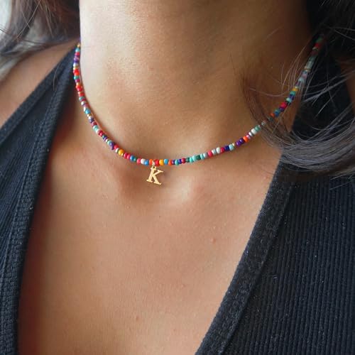 Yoosteel Christmas Gifts for Grandkids Girls Jewelry - Beaded Initial C Necklace for Kids Jewelry 6 7 8 9 10 11 12 13 14 Year Old Girl Birthday Christmas Gifts for Kids Toddler Daughter Niece - Image 2