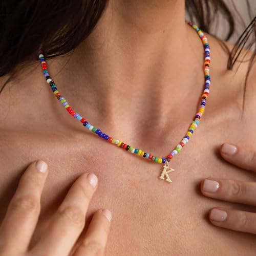 Yoosteel Christmas Gifts for Grandkids Girls Jewelry - Beaded Initial C Necklace for Kids Jewelry 6 7 8 9 10 11 12 13 14 Year Old Girl Birthday Christmas Gifts for Kids Toddler Daughter Niece - Image 3
