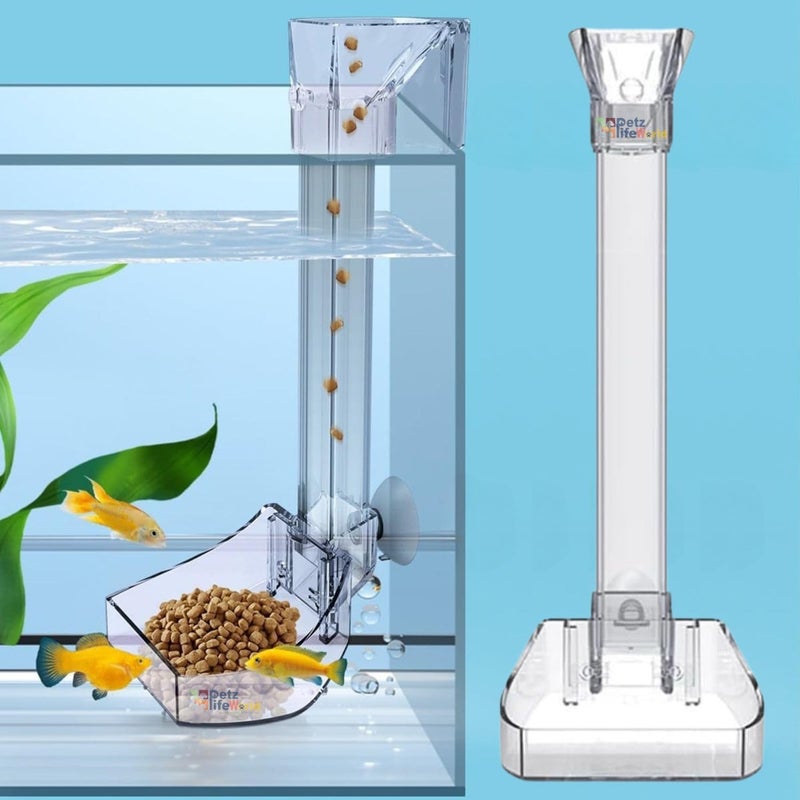 VAYINATO ® Clear Acrylic Fixed Point Hanging Fish Food Feeding Tube for Aquarium Fish Tank | Suitable for Bottom Feeder Fish and Shrimp (29 CM) by Petzlifeworld - Image 1