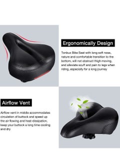 Excefore Comfortable Men Women Bike Seat, Seat Replacement with Dual Shock Absorbing Ball Wide Memory Foam Bicycle Mounting Wrench  - Image 4