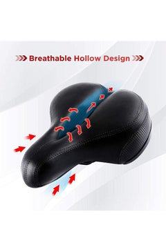 Excefore Comfortable Men Women Bike Seat, Seat Replacement with Dual Shock Absorbing Ball Wide Memory Foam Bicycle Mounting Wrench  - Image 3