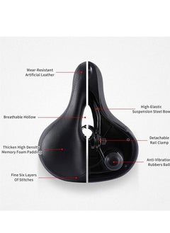Excefore Comfortable Men Women Bike Seat, Seat Replacement with Dual Shock Absorbing Ball Wide Memory Foam Bicycle Mounting Wrench  - Image 5