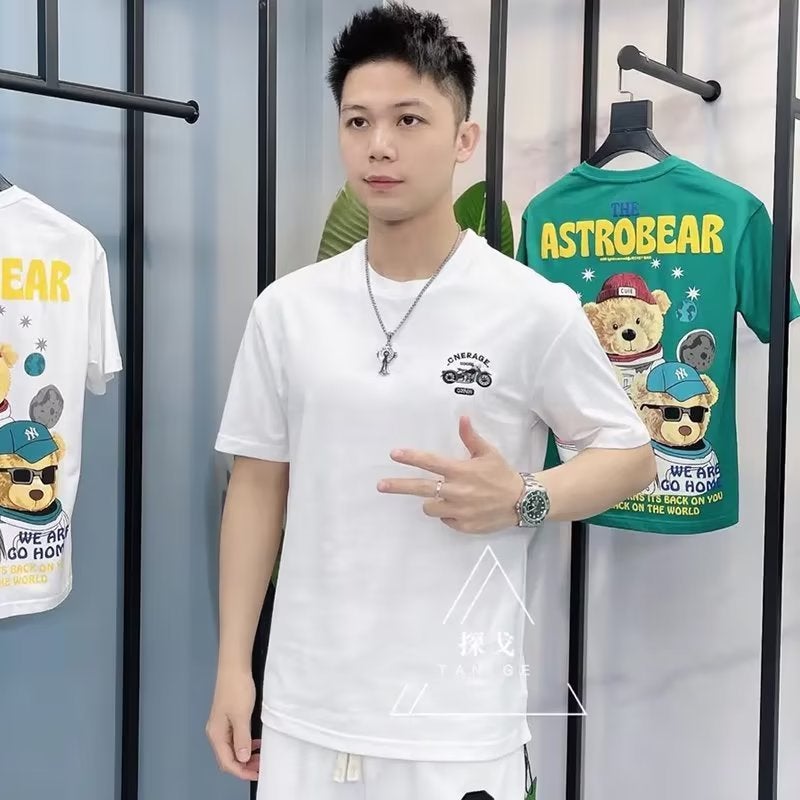 2022 summer short-sleeved T-shirt men's new popular short-sleeved T-shirt creative trendy half-sleeved T-shirt student clothes - Image 3