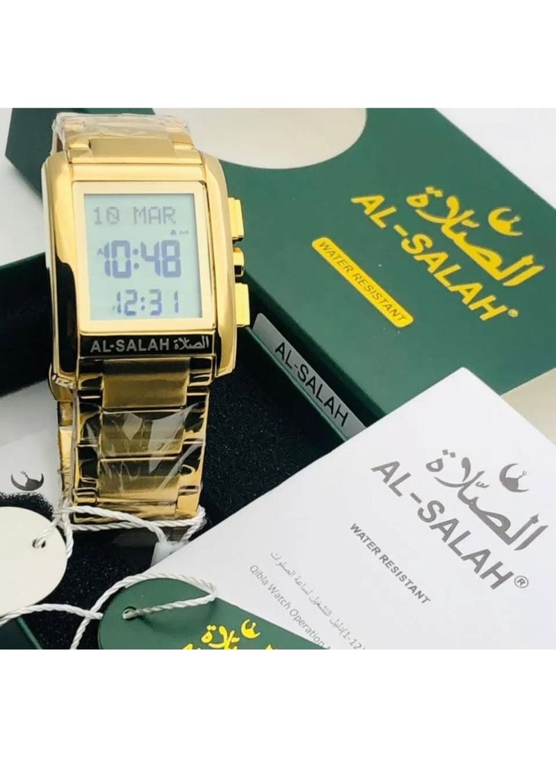 ساعة إسلامية أصلية للرجال بتصميم فاخر – مظهر أنيق مع تنبيهات أوقات الصلاة وتذكير الأذان