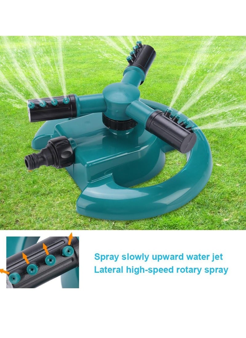 Generic Three Arm Water Sprinkler water rotor, 12 green garden nozzles  - Image 4