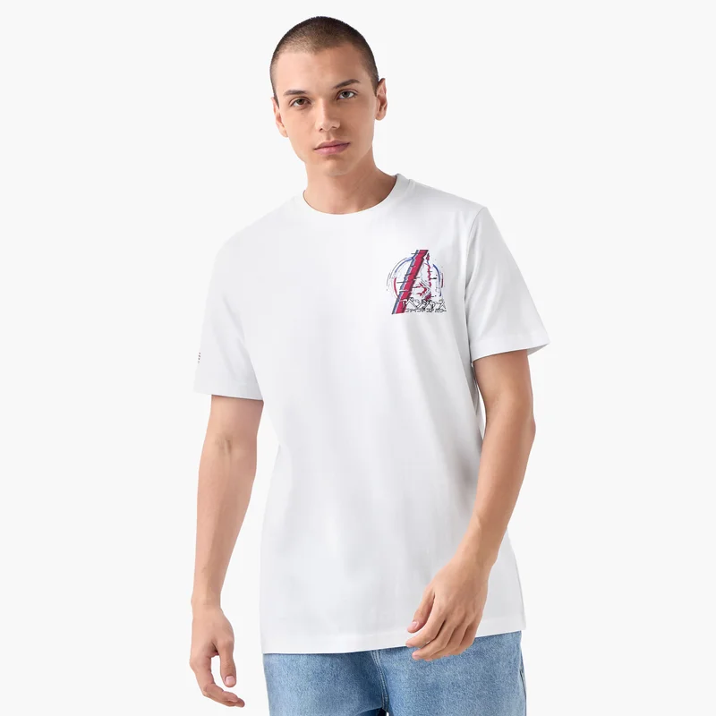 Splash FAV Avengers Print T-shirt with Crew Neck