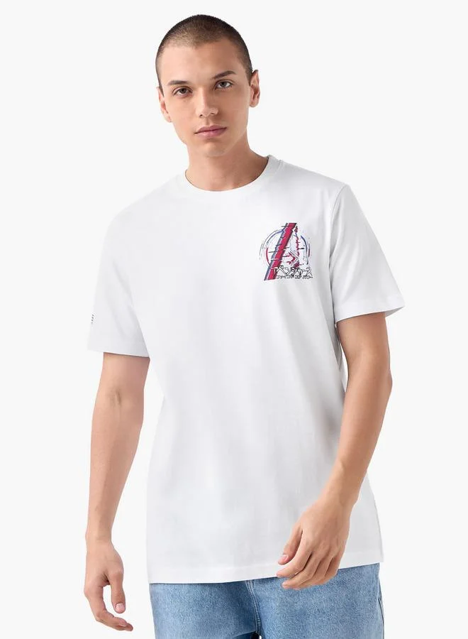 Splash FAV Avengers Print T-shirt with Crew Neck