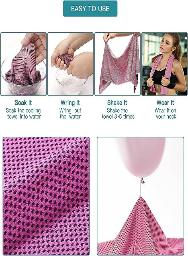 Clovis 5pcs Cooling Towels (40" x 12") Ice Towel Soft and Breathable for Neck and Face Cooling Towel, Microfiber Towel for Yoga, Exercise, Running, Golf, Gym, Camping, Beach and Other Activities - Image 4