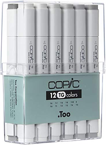Copic Markers 12-Piece Toner Gray Set (Discontinued model: EAN 4511338002186) - Image 5