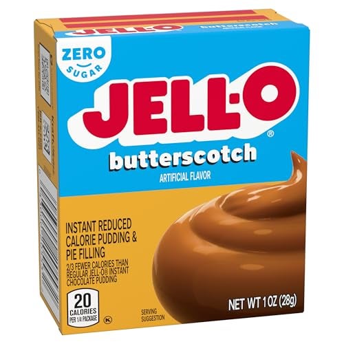 Jell-O Butterscotch Zero Sugar Instant Reduced Calorie Pudding & Pie Filling Mix, 1 oz. Box (Pack of 4) - Image 2
