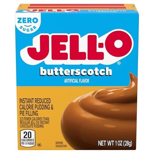 Jell-O Butterscotch Zero Sugar Instant Reduced Calorie Pudding & Pie Filling Mix, 1 oz. Box (Pack of 4) - Image 1