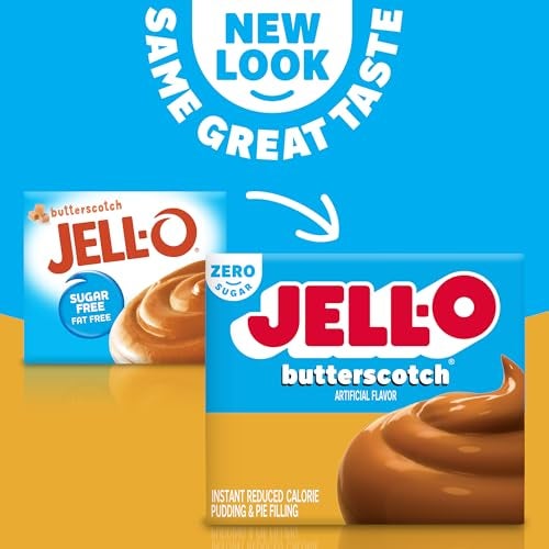 Jell-O Butterscotch Zero Sugar Instant Reduced Calorie Pudding & Pie Filling Mix, 1 oz. Box (Pack of 4) - Image 4