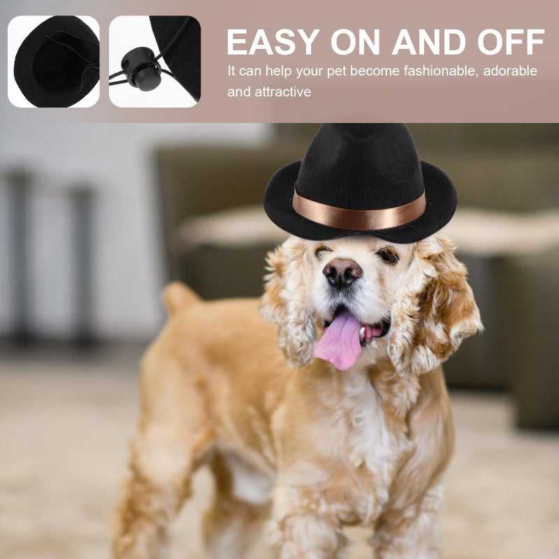 Wear Resistant Mini Denim Dog Hat Black Puppy Accessory - Image 5