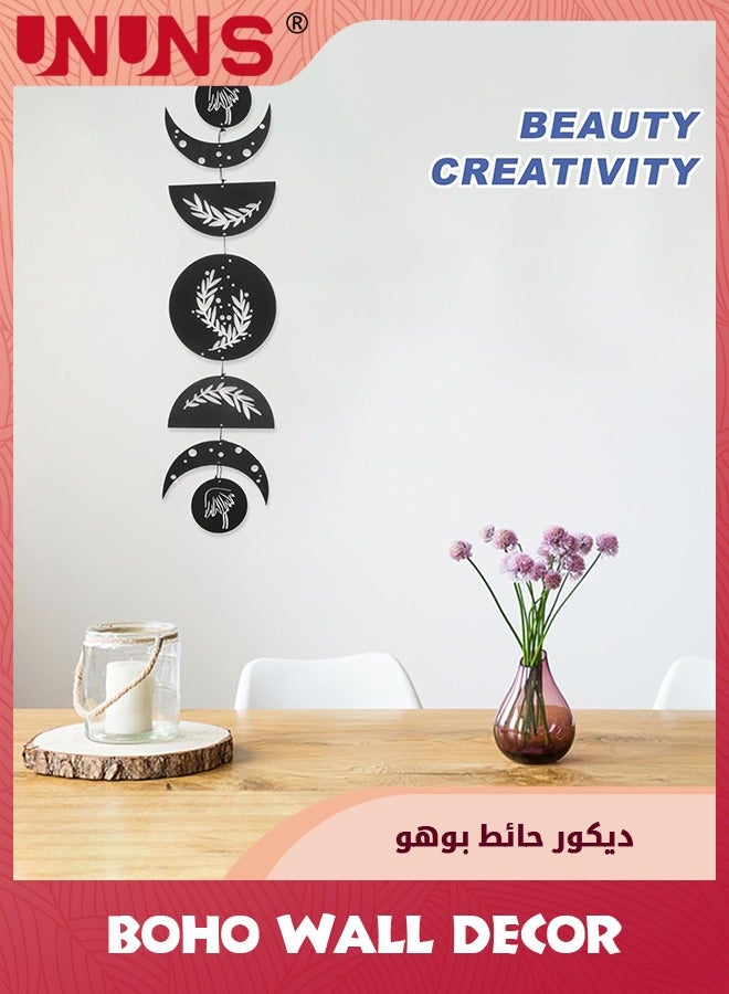 UNUNS Boho Hanging Wall Decor,Moon Cycle Wall Decorative,Moon Phase Wall Art,Boho Wall Hanging Bohemian Decor For Bedroom Living Room - Image 5