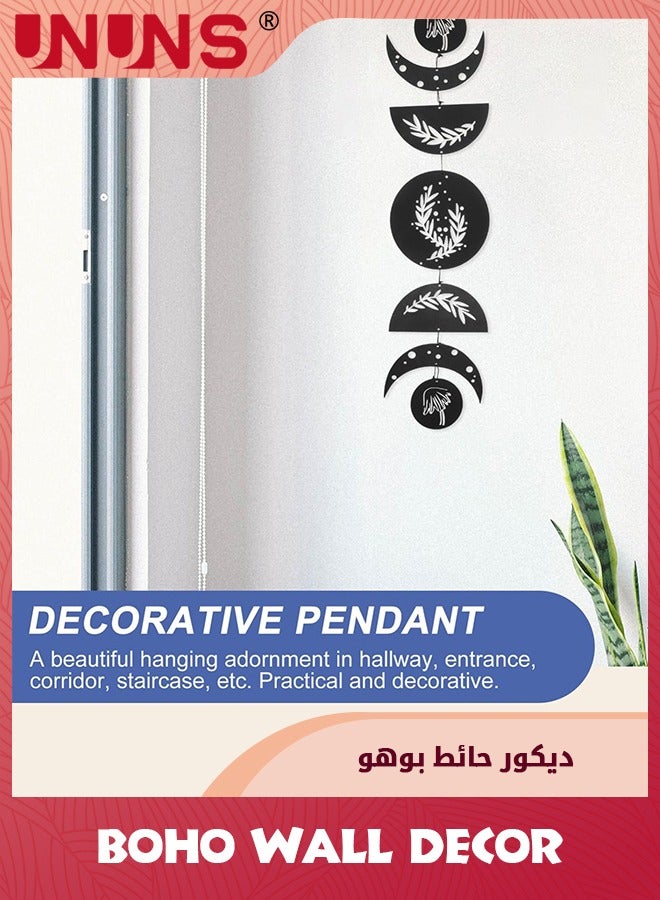 UNUNS Boho Hanging Wall Decor,Moon Cycle Wall Decorative,Moon Phase Wall Art,Boho Wall Hanging Bohemian Decor For Bedroom Living Room - Image 2