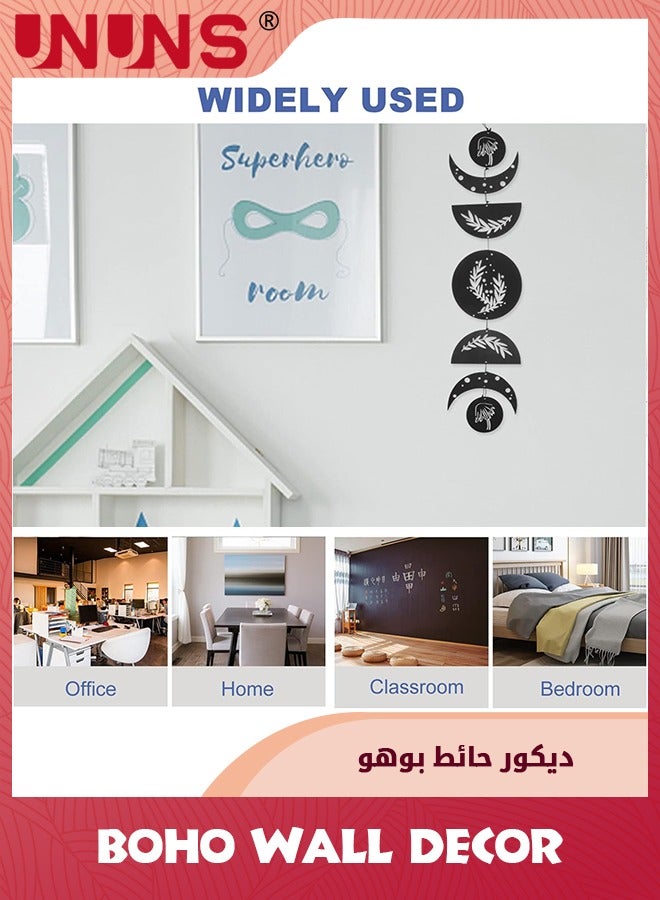 UNUNS Boho Hanging Wall Decor,Moon Cycle Wall Decorative,Moon Phase Wall Art,Boho Wall Hanging Bohemian Decor For Bedroom Living Room - Image 3