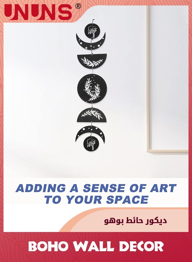 UNUNS Boho Hanging Wall Decor,Moon Cycle Wall Decorative,Moon Phase Wall Art,Boho Wall Hanging Bohemian Decor For Bedroom Living Room - Image 4