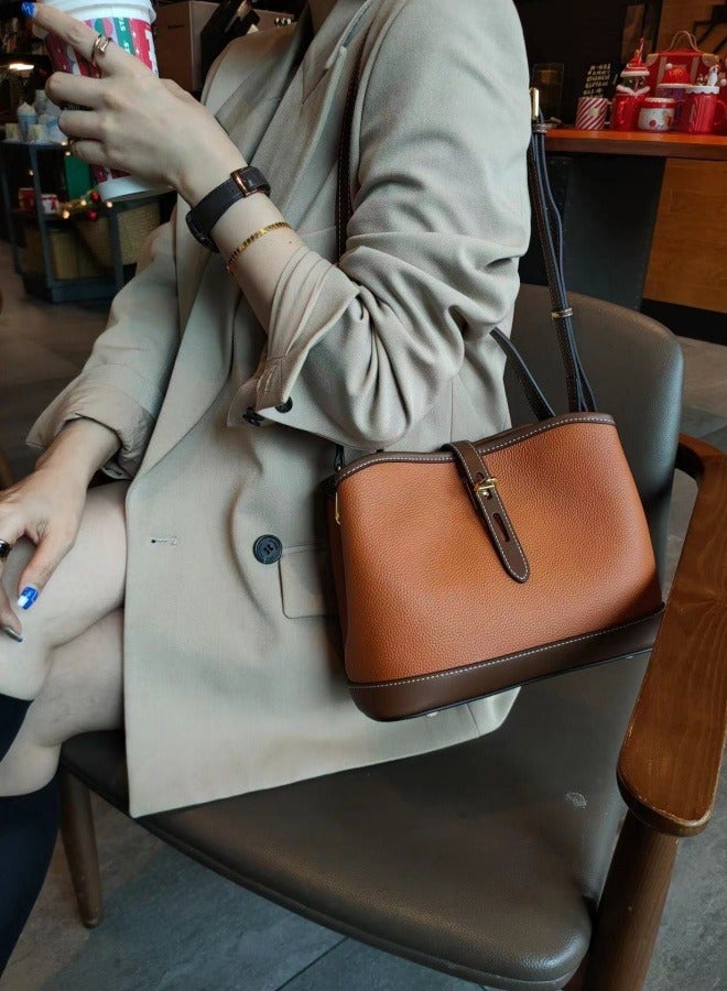 M MIAOYAN High-end simple bucket bag women's crossbody bag niche design versatile shoulder bag new commuter handbag  - Image 2