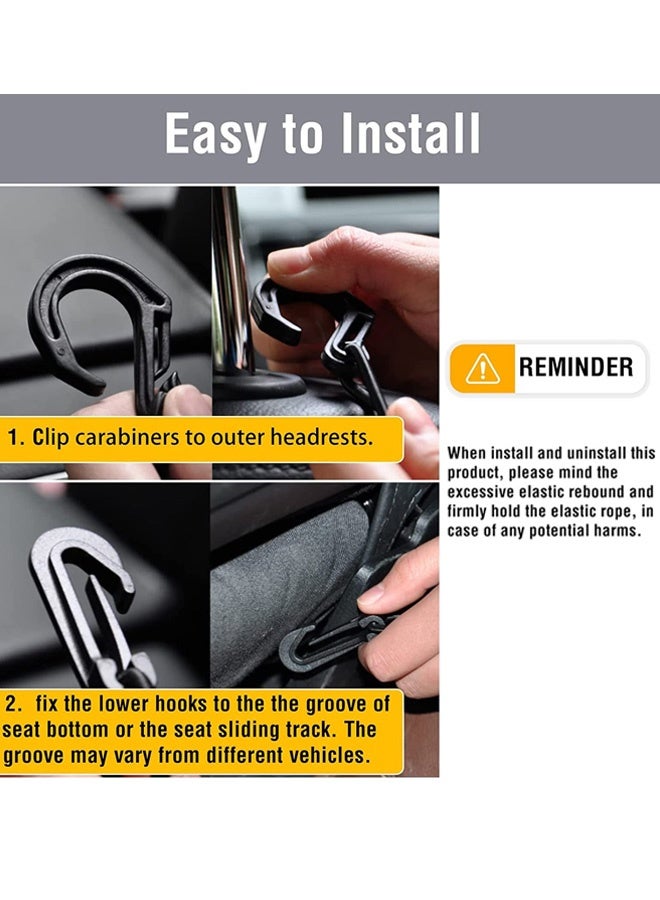 2 Pcs Car Net Barrier Mesh Organizer with 4 Hooks Four Side  Elasticity Pet Baby Stretchable Storage Bag Universal for Cars SUVs Easy Install Car Divider for Driving Safely with Children Pets - Image 5