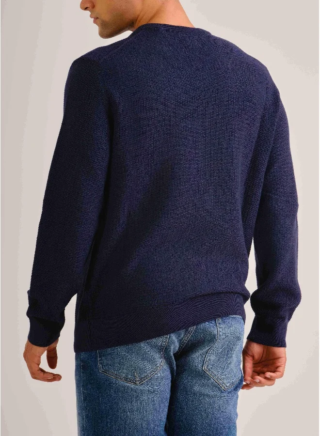 غانت Gant Micro Textured Cotton Crew Neck Sweater