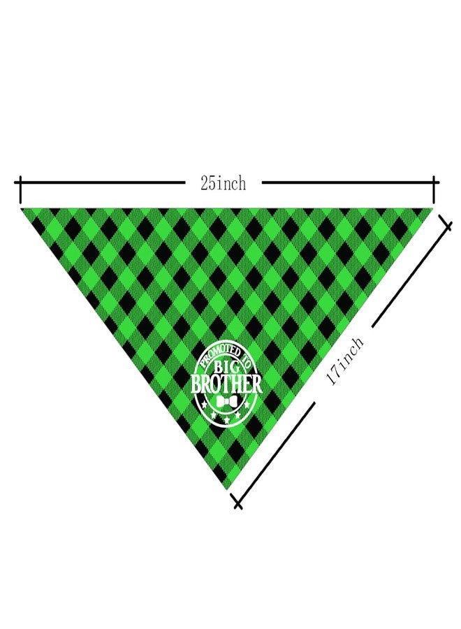 ZPPRJF Promoted to Big Brother Dog Bandana - Green Buffalo Plaid Pet Scarf Accessory for Gender Revealing - Triangle Scarf for Small Medium Large Dogs (C23) - Image 4