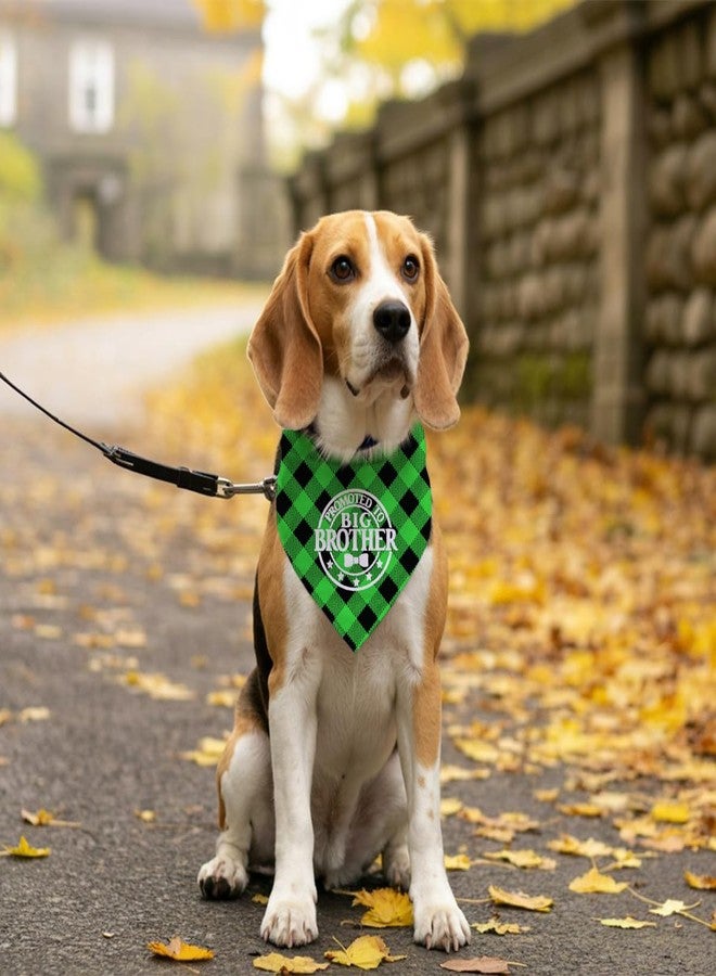ZPPRJF Promoted to Big Brother Dog Bandana - Green Buffalo Plaid Pet Scarf Accessory for Gender Revealing - Triangle Scarf for Small Medium Large Dogs (C23) - Image 5