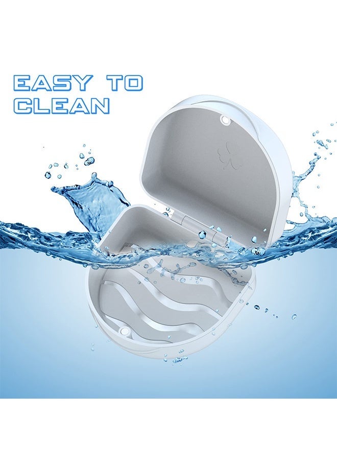Slim Orthodontic Retainer Case, Portable Denture Box Storage for Braces Mouth Guard Teeth Aligner Night Guard (White) - Image 4