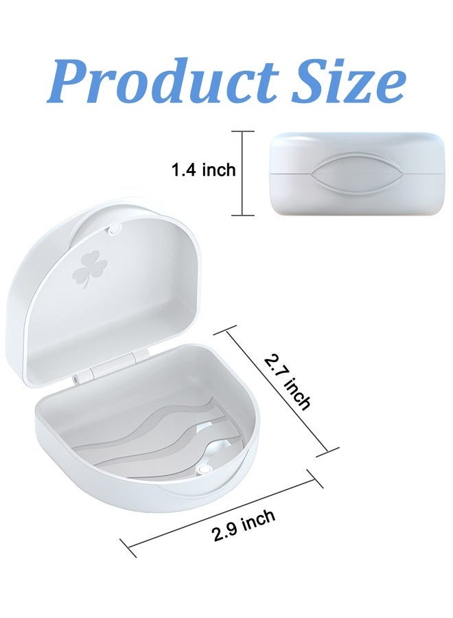 Slim Orthodontic Retainer Case, Portable Denture Box Storage for Braces Mouth Guard Teeth Aligner Night Guard (White) - Image 2