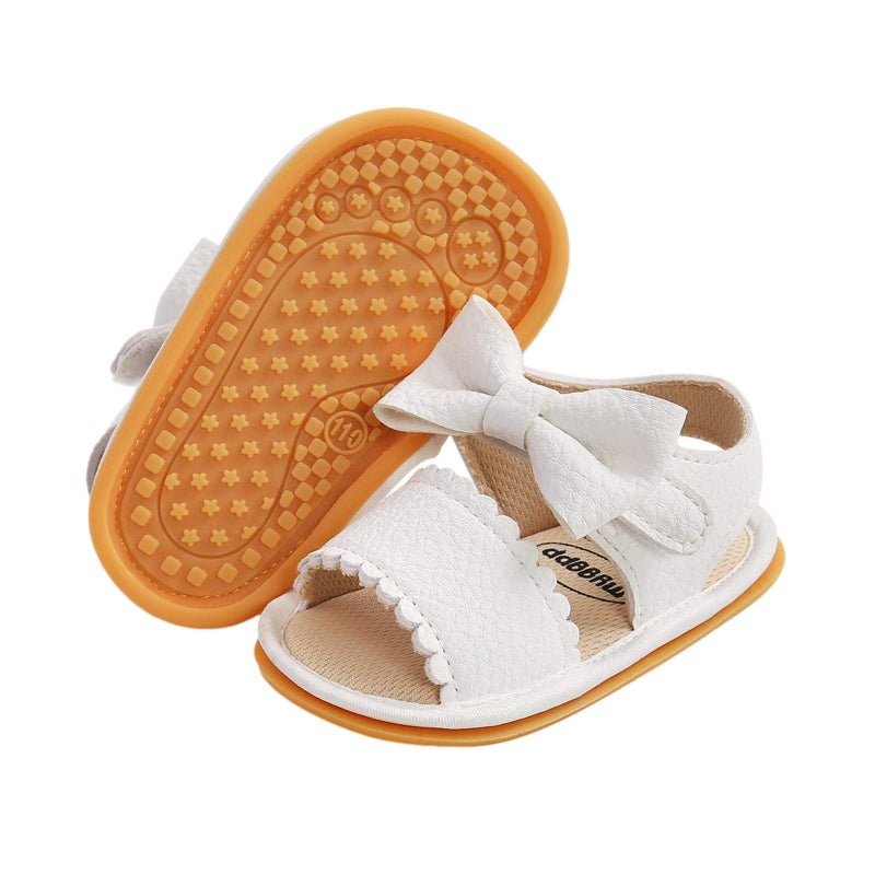 CoKate Baby Boys Girls Sandals Rubber Sole Outdoor First Walker Toddler Girls Boys Summer Shoes (H#White, numeric_4) - Image 1