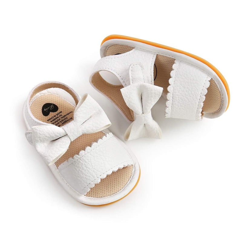 CoKate Baby Boys Girls Sandals Rubber Sole Outdoor First Walker Toddler Girls Boys Summer Shoes (H#White, numeric_4) - Image 4