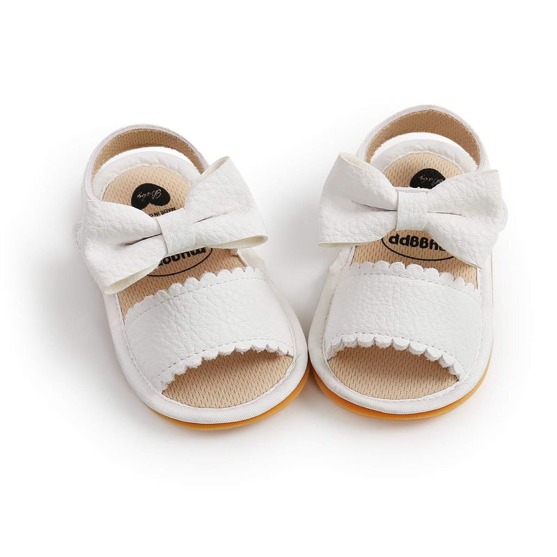 CoKate Baby Boys Girls Sandals Rubber Sole Outdoor First Walker Toddler Girls Boys Summer Shoes (H#White, numeric_4) - Image 2