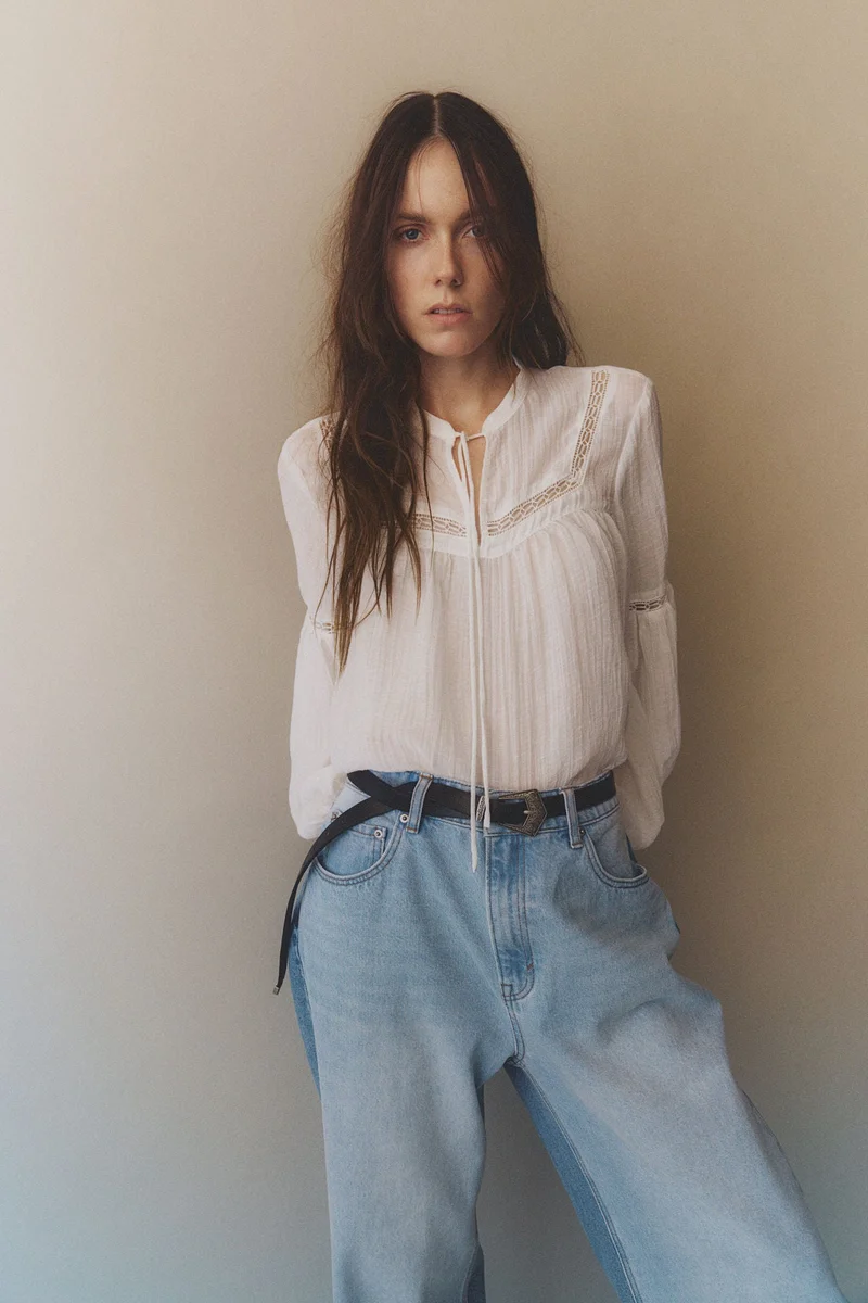 H&M Lace-inset blouse