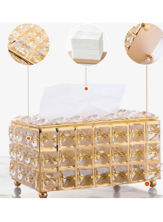 ZCM-HAPPY 2-Pieces Elegant European Crystal Tissue Box for High-End Decor - Image 5