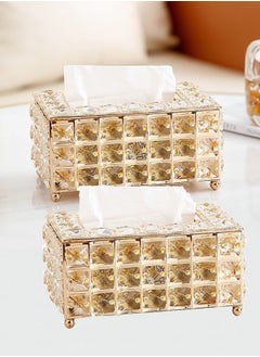 ZCM-HAPPY 2-Pieces Elegant European Crystal Tissue Box for High-End Decor  - Image 1