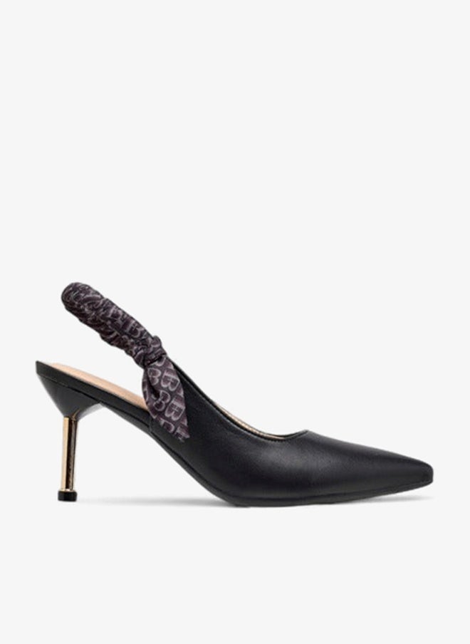 Flora Bella By Shoexpress Women Ruched Detail Slingback Shoes with Stiletto Heels - Image 3