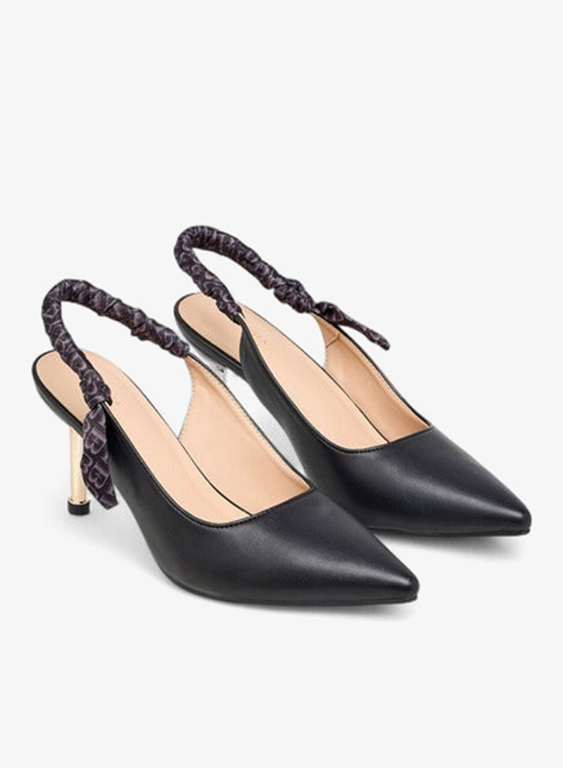 Flora Bella By Shoexpress Women Ruched Detail Slingback Shoes with Stiletto Heels - Image 1