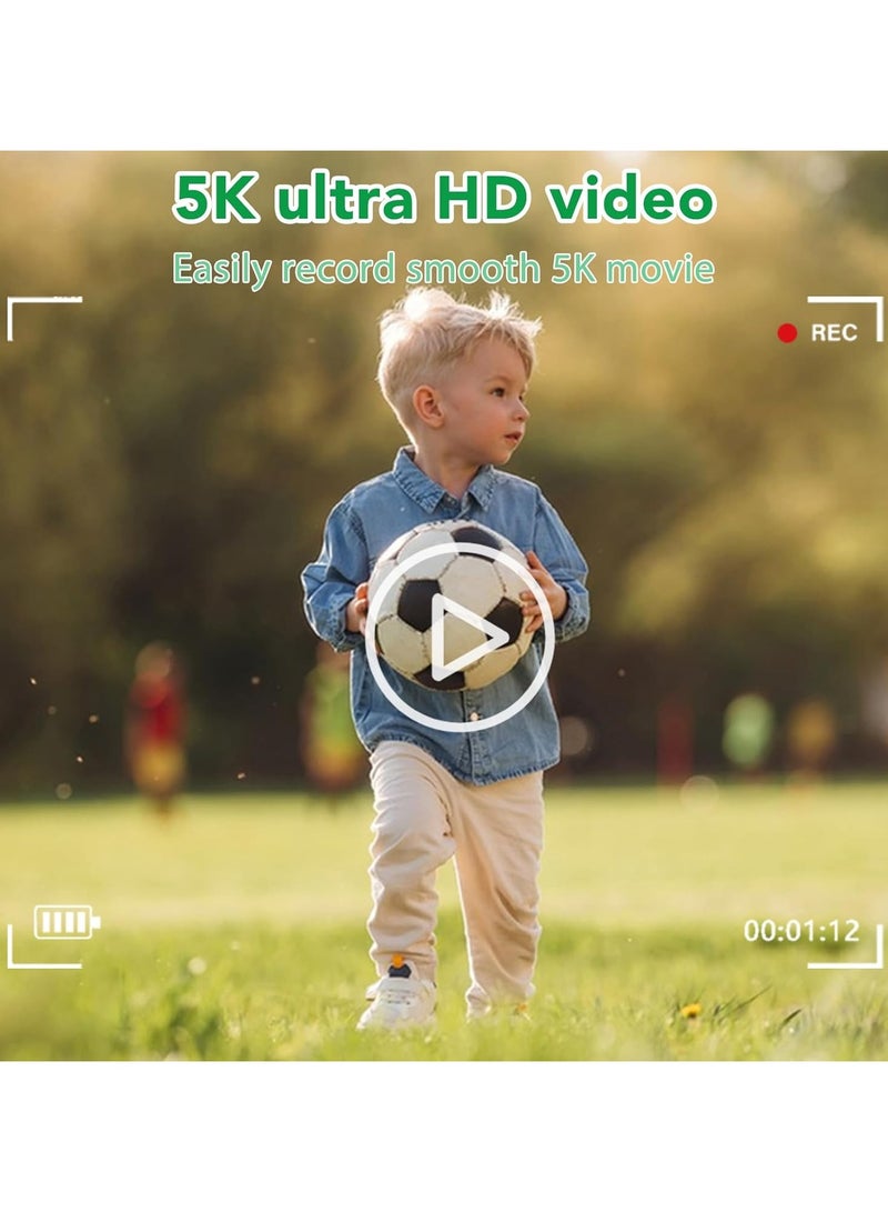 كاميرا رقمية ، كاميرا 5K Vlogging ، كاميرا الأطفال 75MP نقطة وإطلاق النار على الكاميرات الرقمية مع بطاقة TF 64GB ، زوم 18X ، للأطفال الأولاد البنات - Image 4