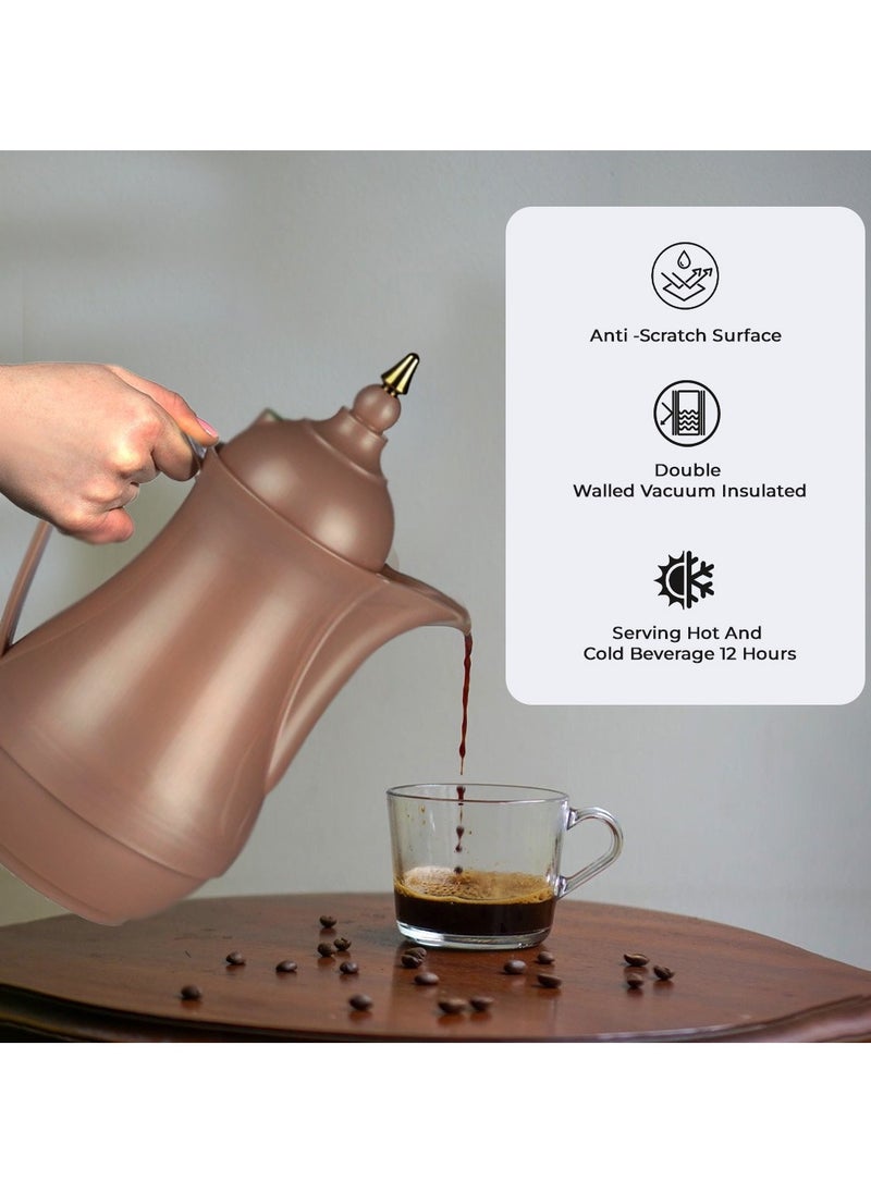 Vacuum Flask 1.0L – Rose Gold – Double-Wall Insulation – Single Piece